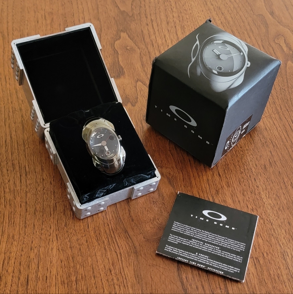 Oakley Timebomb Watch, Black, Stainless Ion